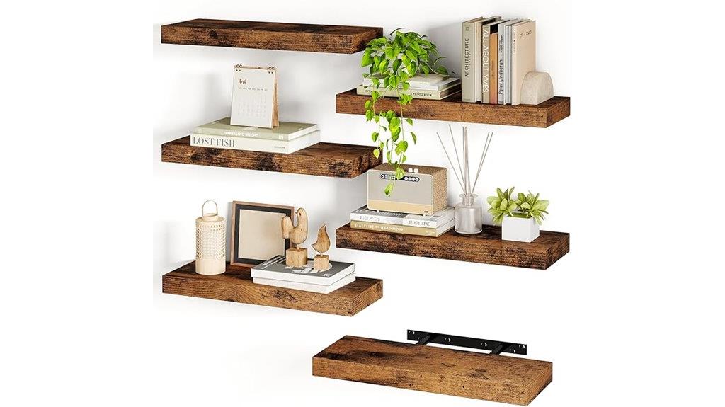 wood floating shelf set