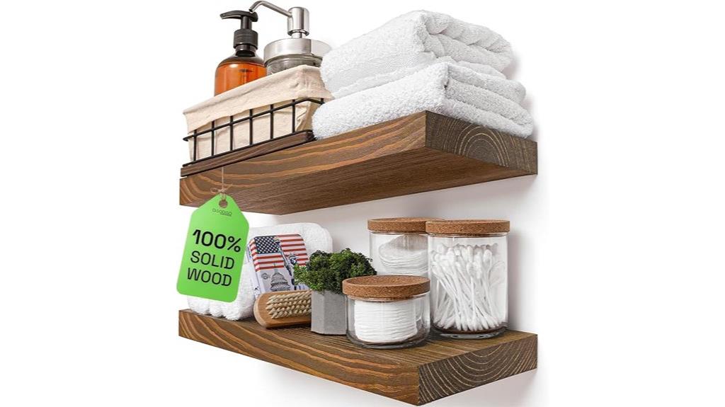 wood floating shelves set