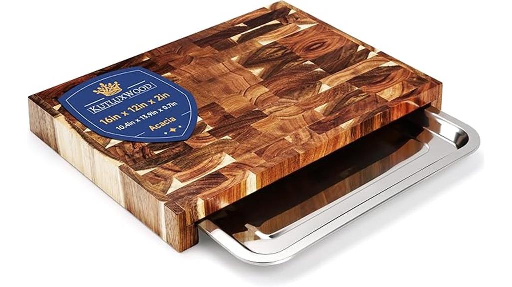 wooden board with tray