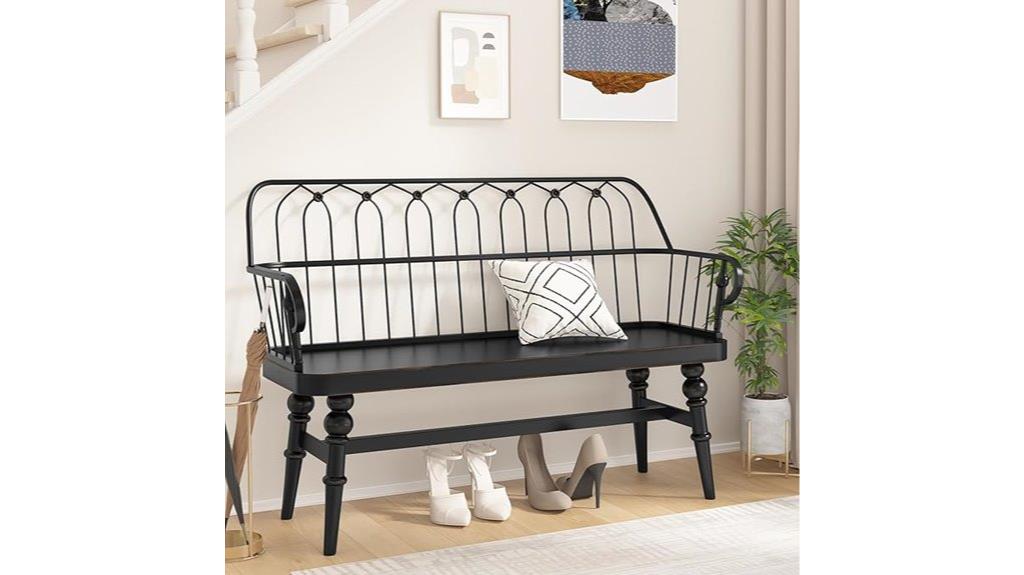 wooden dining bench entryway