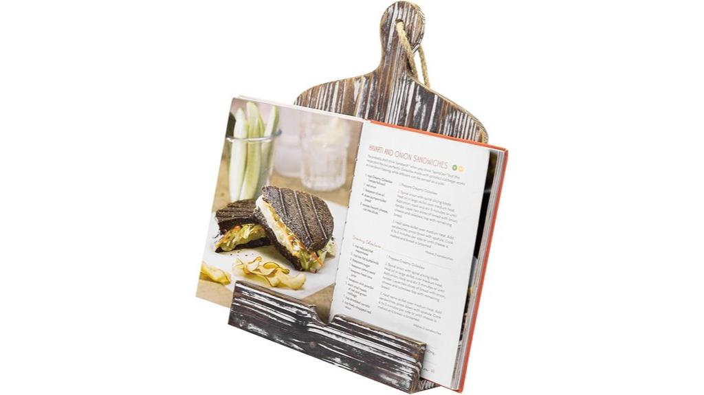 wooden farmhouse cookbook holder