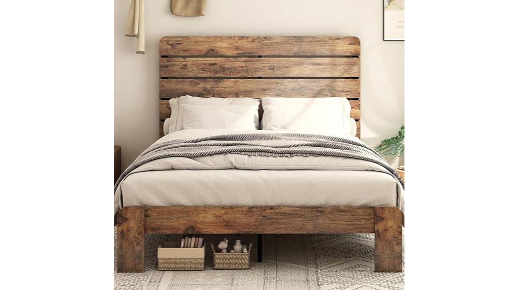 wooden king bed frame