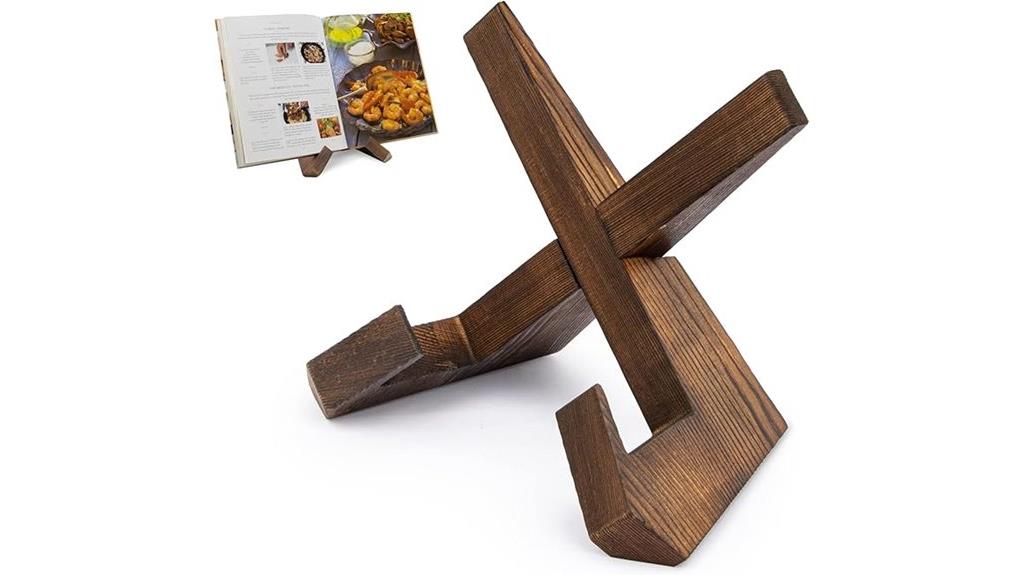 wooden kitchen cookbook holder
