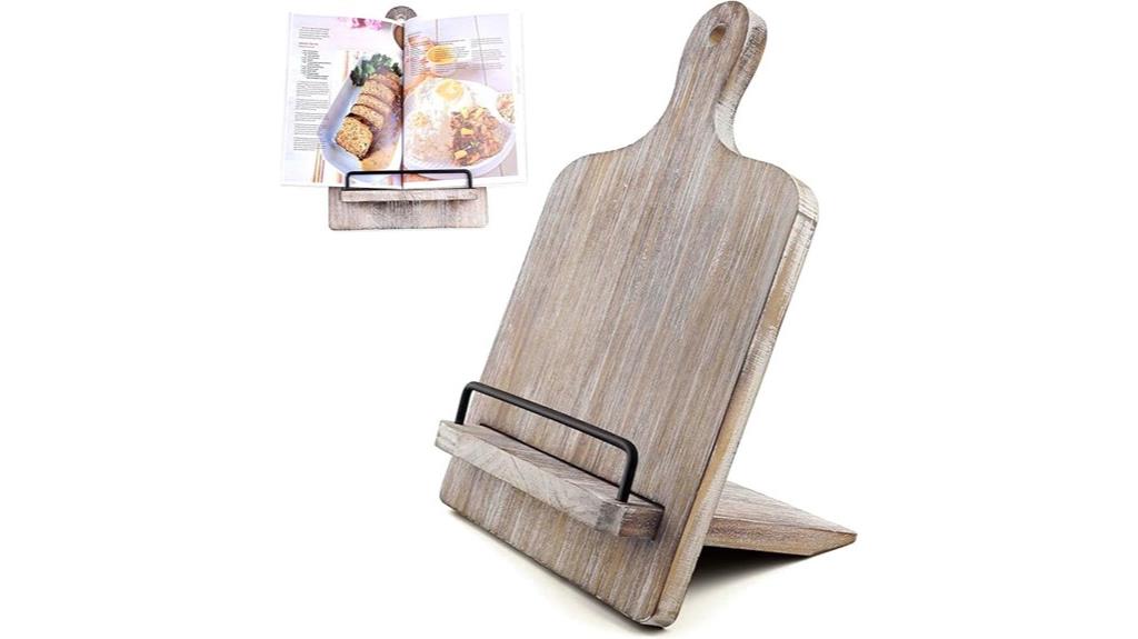 wooden kitchen recipe holder