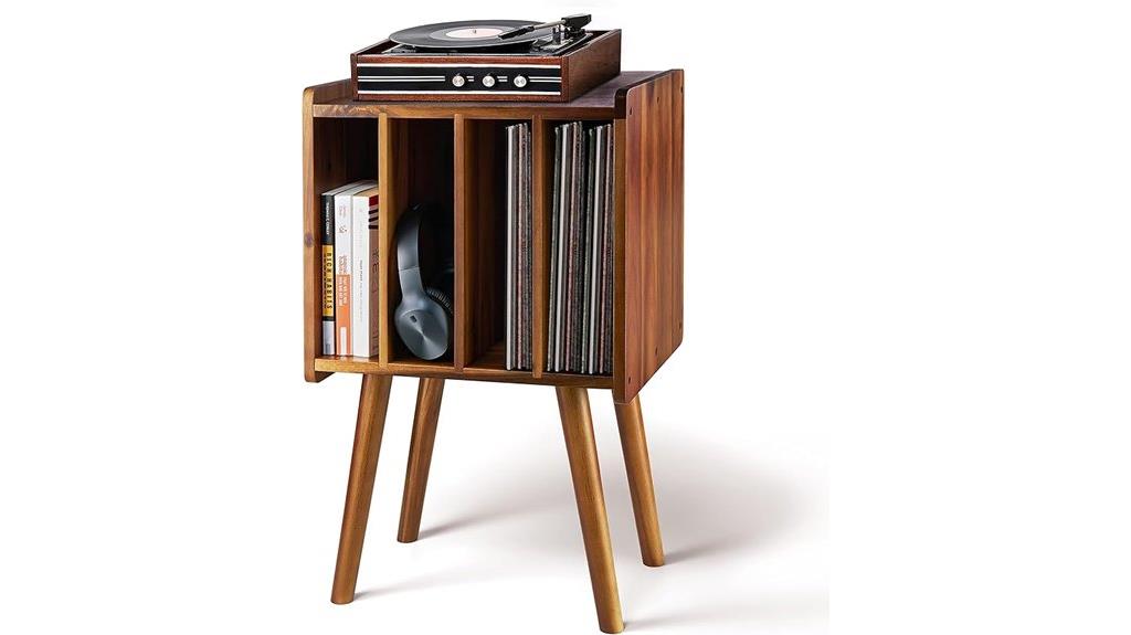 wooden lp storage stand