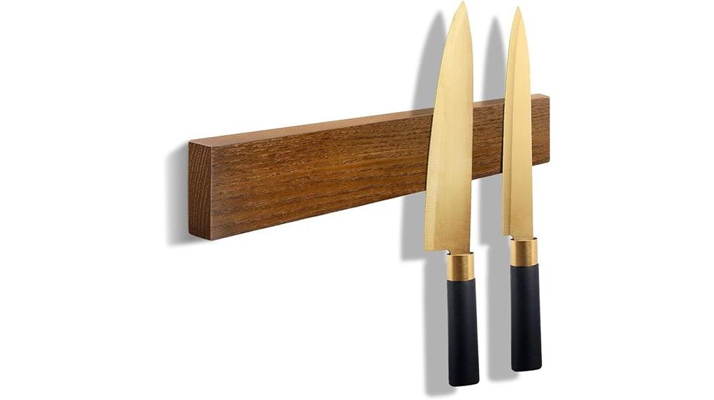 wooden magnetic knife strip