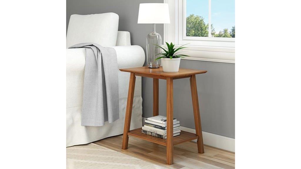 wooden side table with storage
