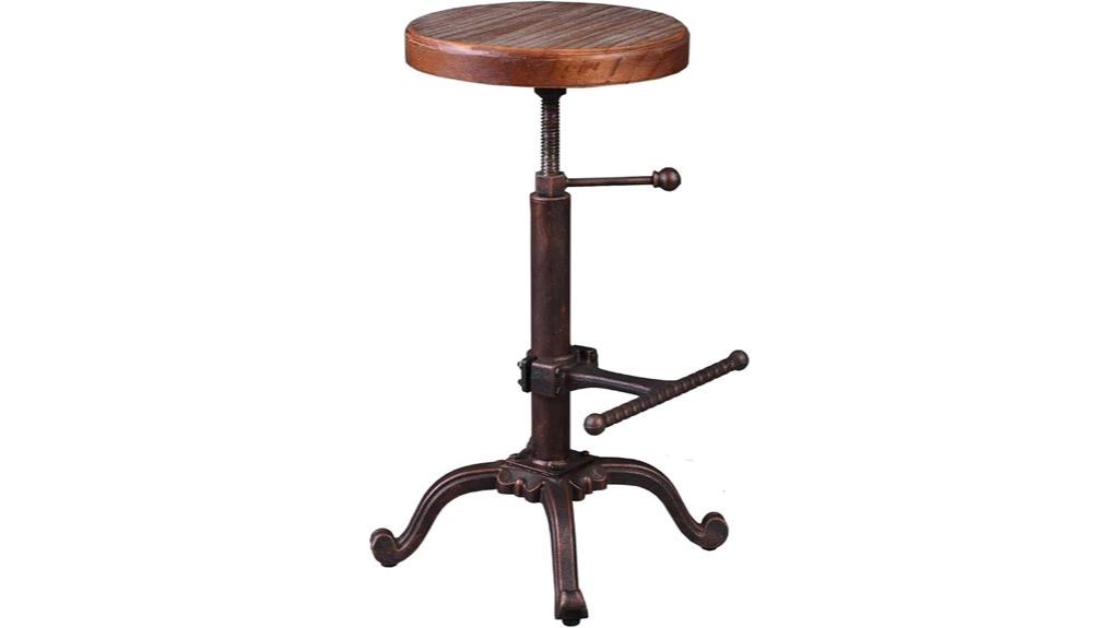 wooden tractor stool adjustable