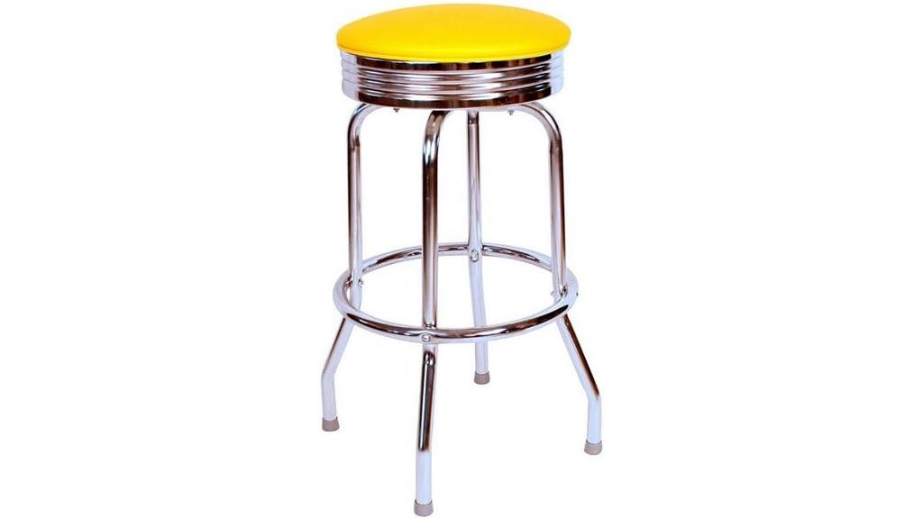 yellow retro chrome stool