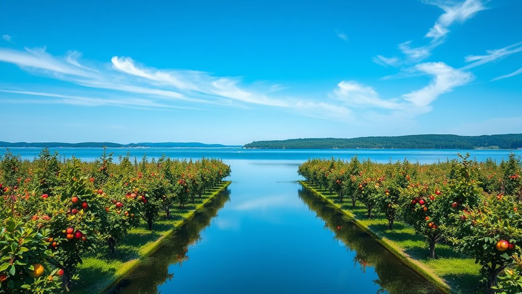 lake and orchard harvests