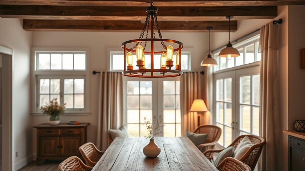 layered rustic vintage lighting