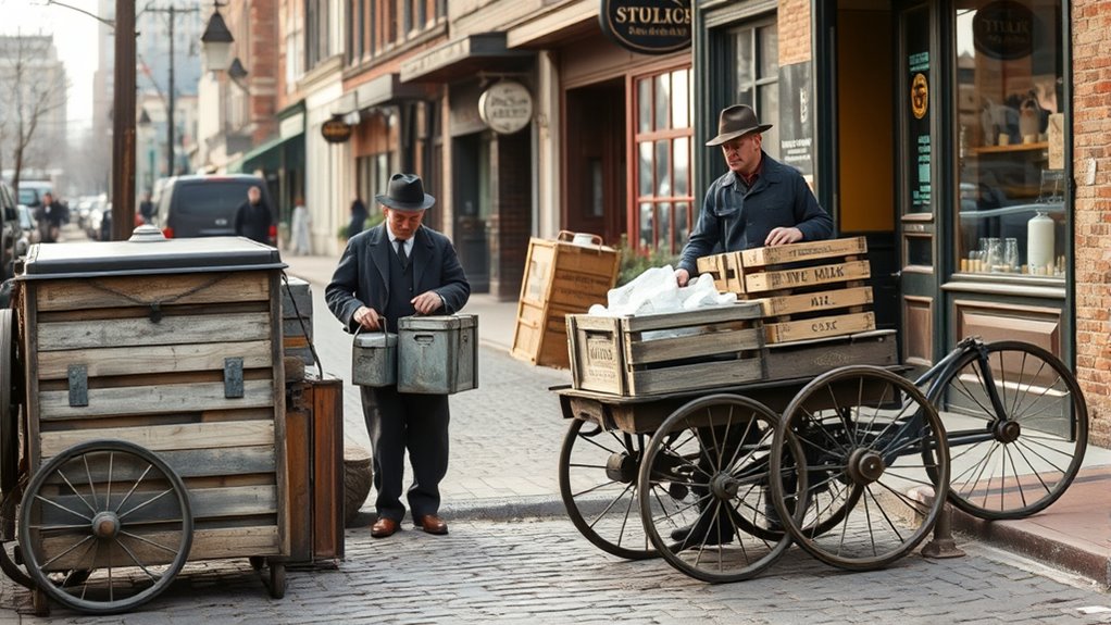 milk delivery and ice refrigeration