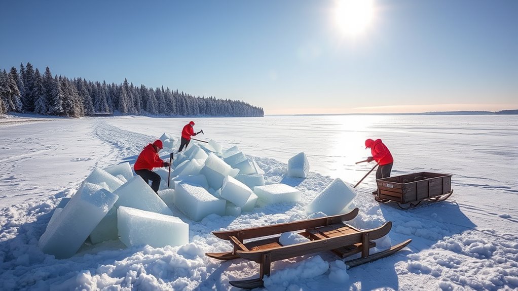 northern lakes ice harvesting