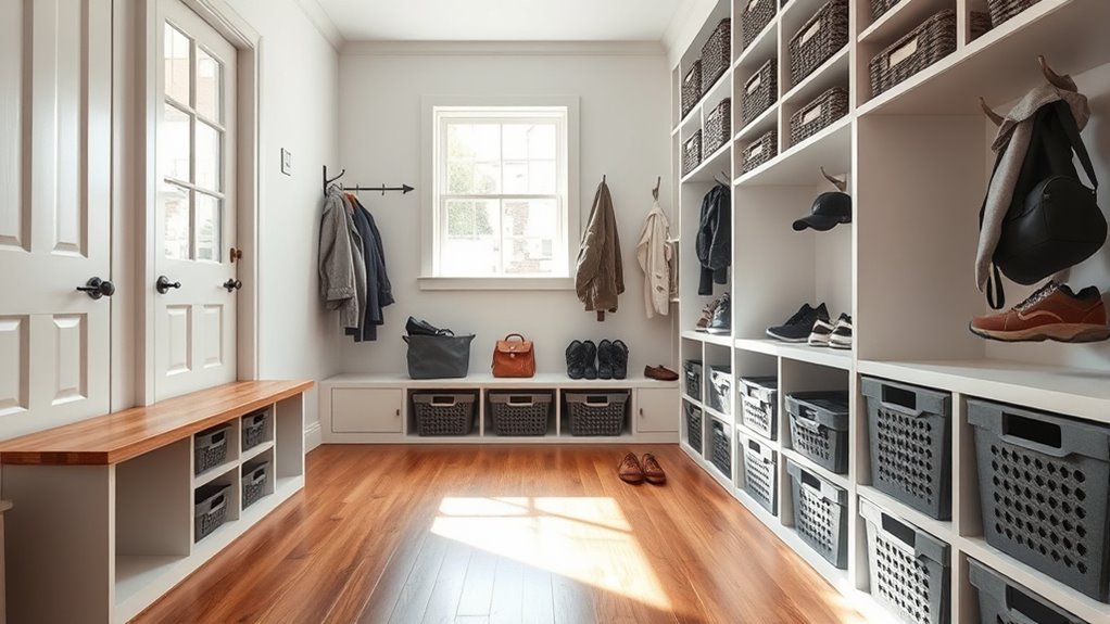 organized mudroom storage tips