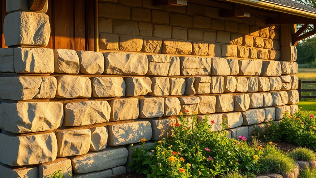 rural buildings with limestone