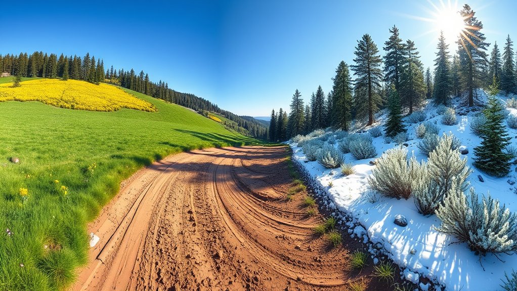 rural roads converting to ski routes