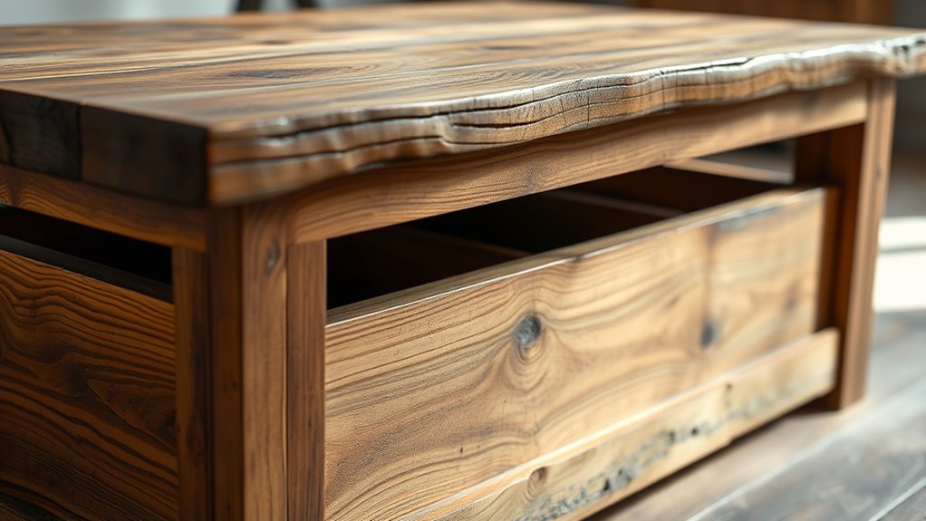 rustic industrial storage table