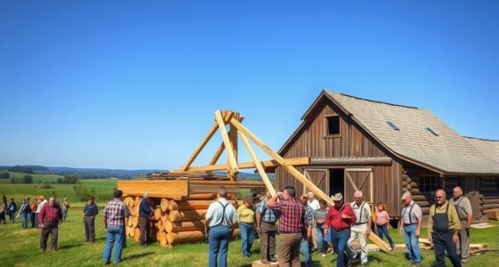 scandinavian barn raising in wisconsin