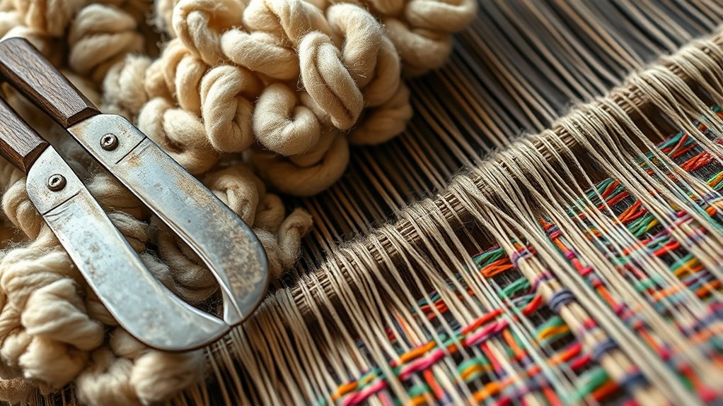 shearing carding weaving processes