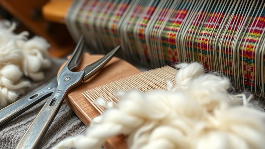shearing carding weaving techniques