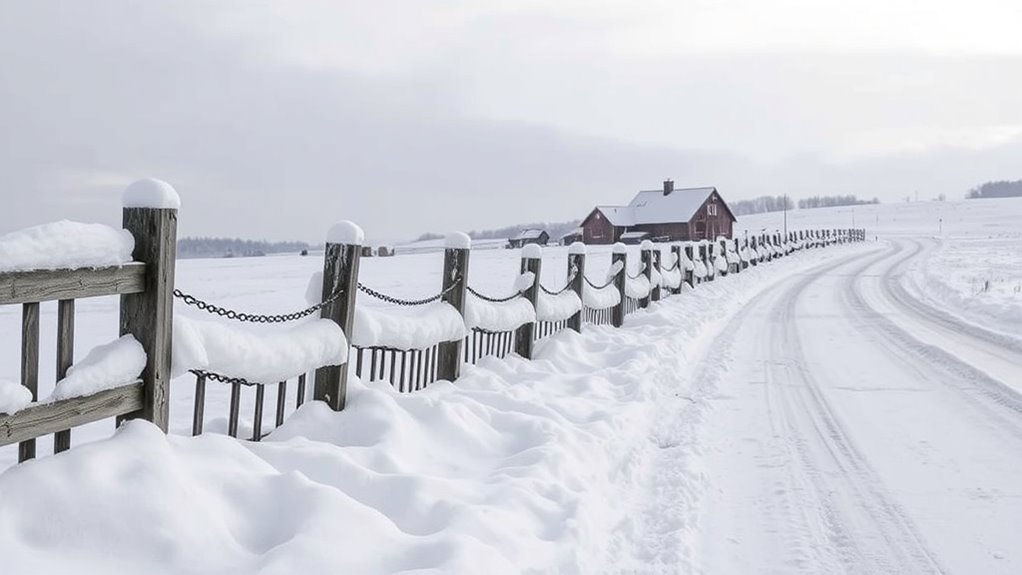 snow barriers and fields