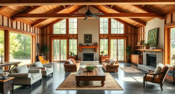 spacious integrated farmhouse living