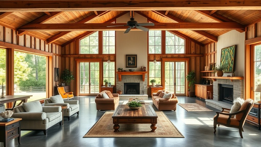 spacious integrated farmhouse living