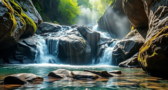 spring water flows downward