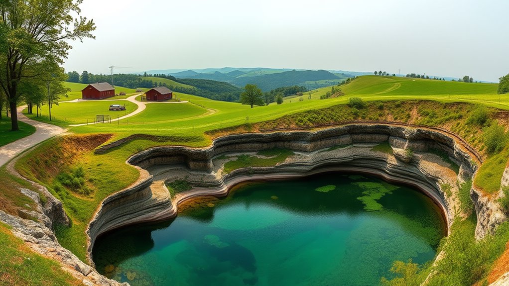 springs and sinkholes features