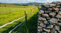 stone and wood fencing