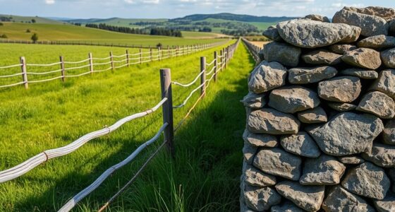 stone and wood fencing