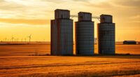 tall grain storage silos