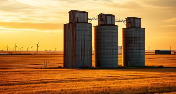 tall grain storage silos
