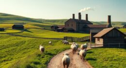 textile mills and farms