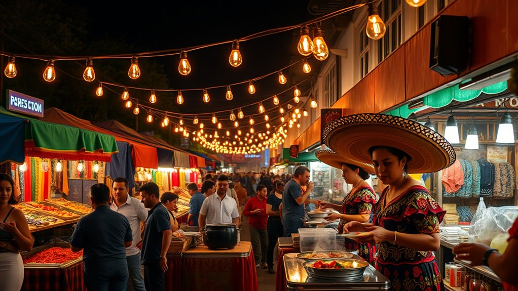 vibrant night market food