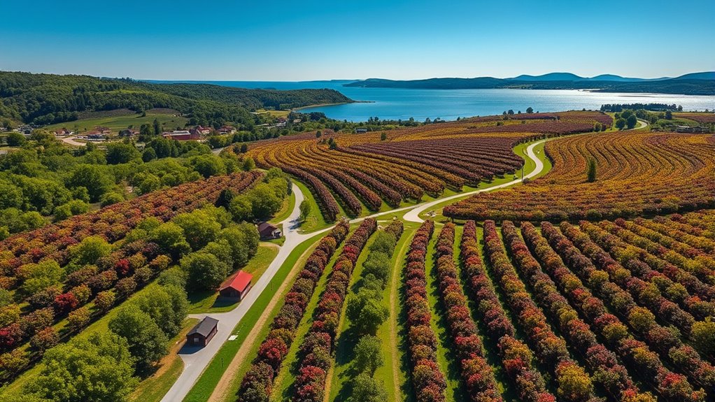 vineyards and orchard regions