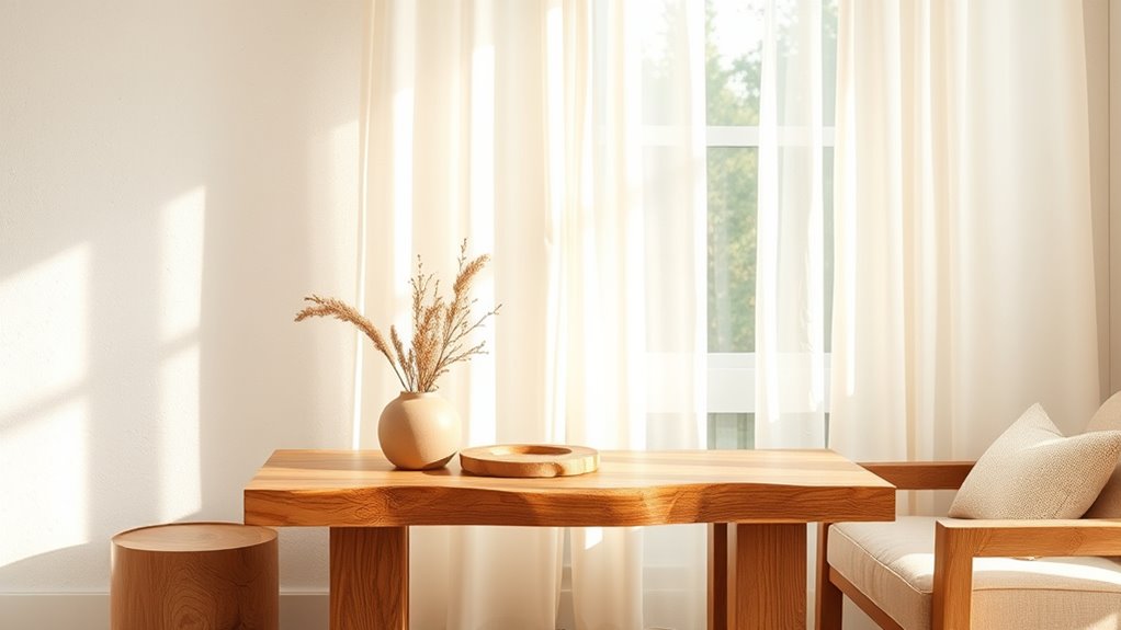 warm whites with natural woods