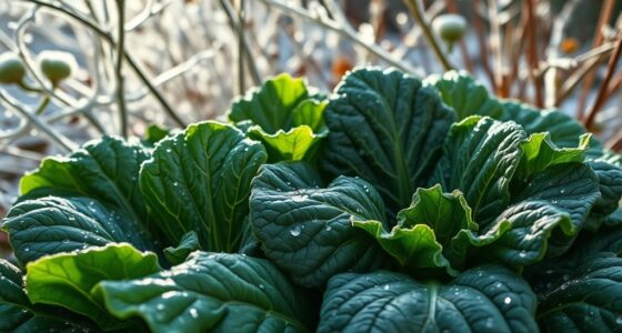 winter garden with collards
