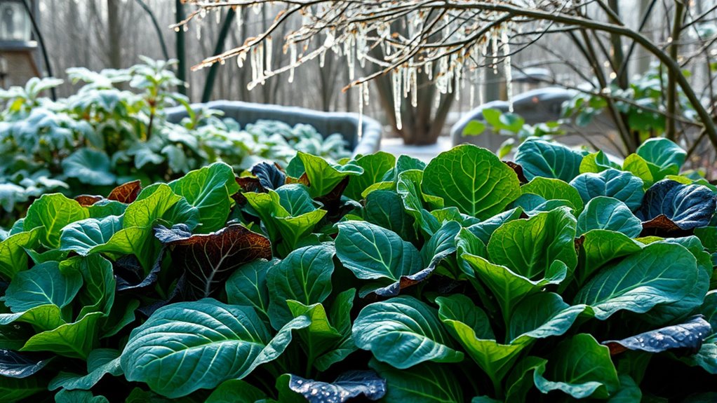 winter greens thrive outdoors