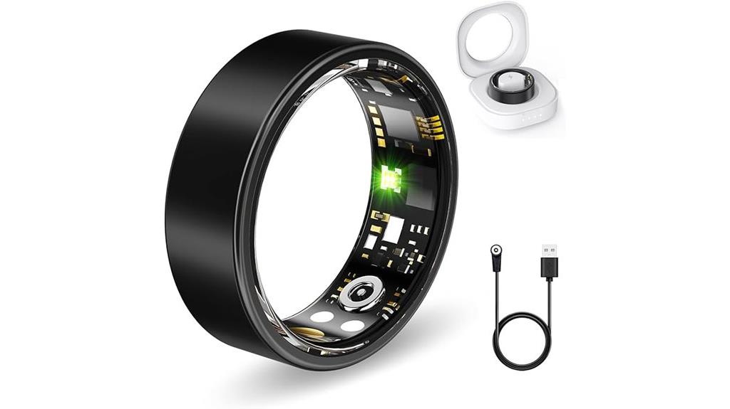 black fitness tracker ring