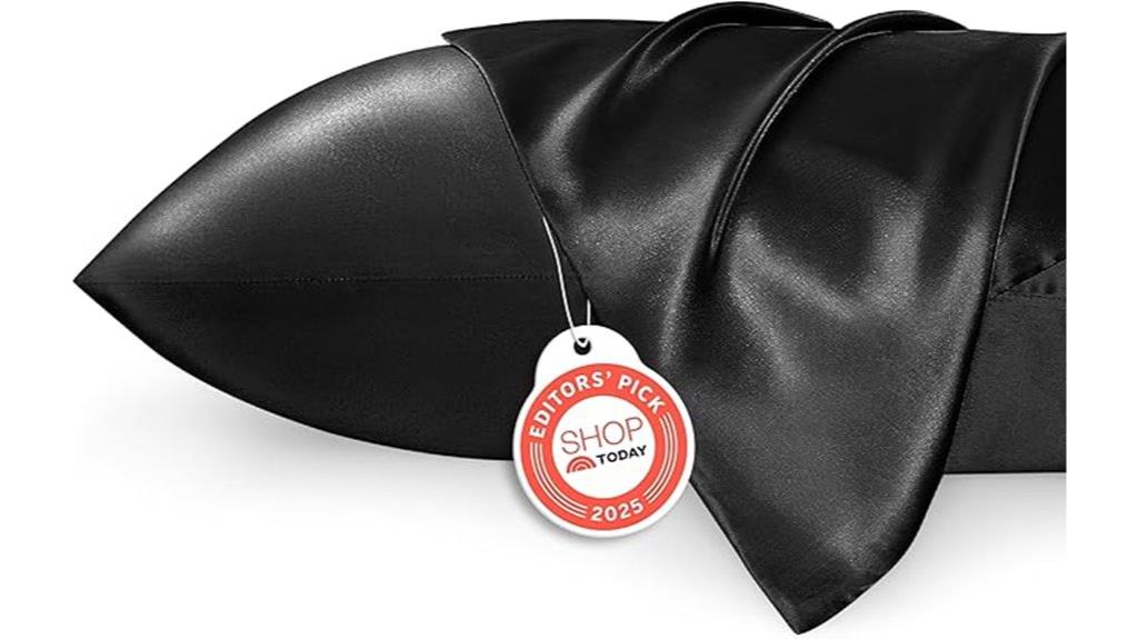 black satin pillowcase set