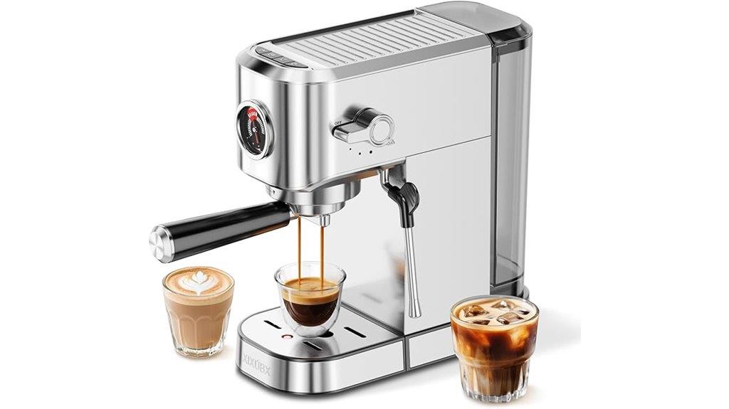 compact stainless steel espresso machine
