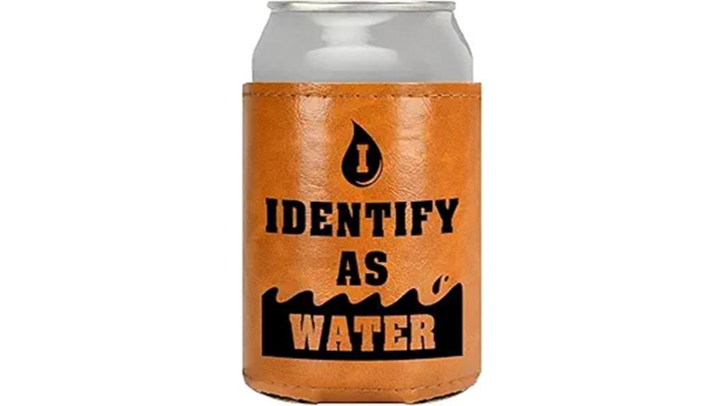 leather adult can cooler