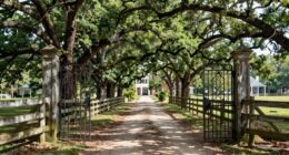fence lines and trees