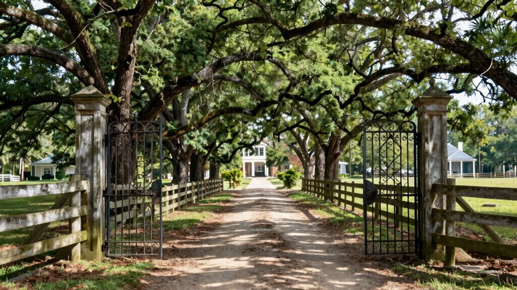 fence lines and trees