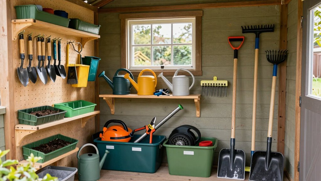 garden tool maintenance and organization
