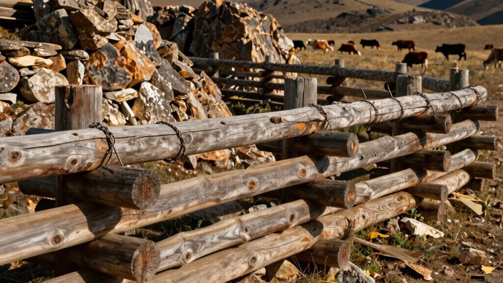 handmade fences regulate livestock