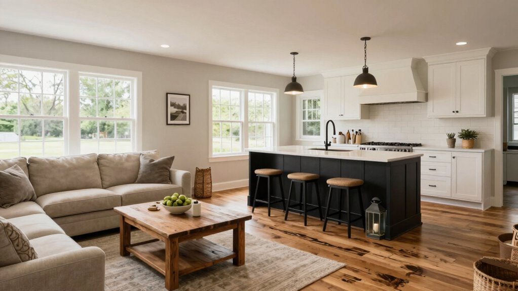 open rustic zoning with light