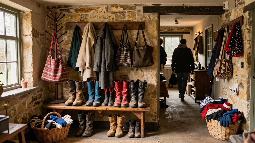 organized entryway seasonal storage