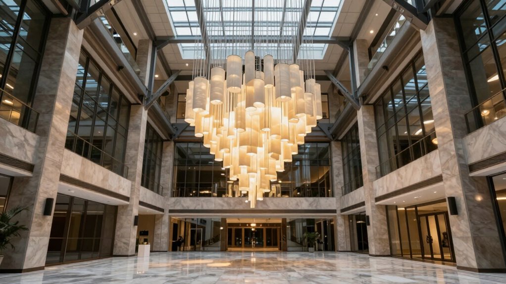 oversized fixtures enhance spaciousness